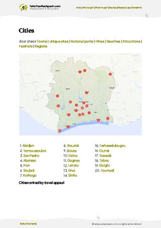 example page 6 from our offline Travel Guide for Côte d’Ivoire